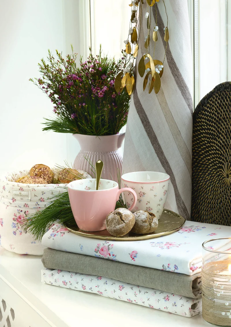 Greengate Elysia Stoffserviette mit Spitze white 40x40cm
