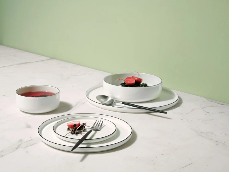 ASA Selection à table ligne noire oco Dessertteller m. Rand 21cm Set6