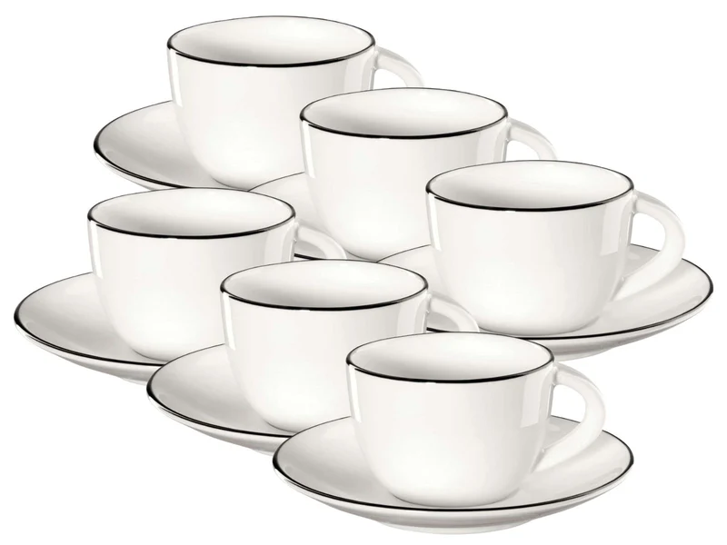 ASA Selection à table ligne noire Espressotasse mit Untertasse 0,07l Set6