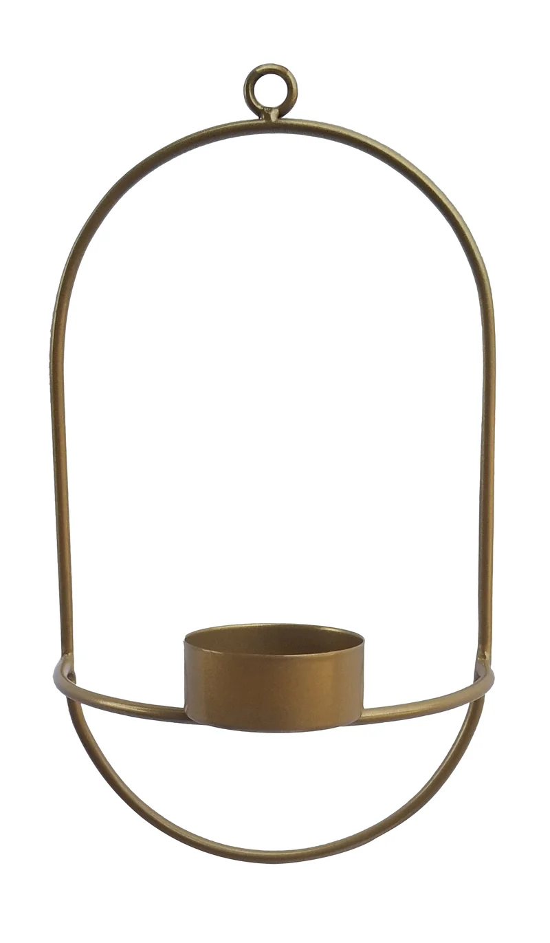 KERZENHALTER DRAHT STAHL SCHWARZ-GOLD XL 25X25X35 CM