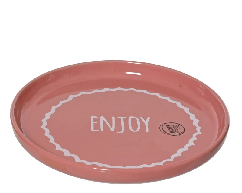 Frühstücksteller aus Keramik, rosa, Ø 20 cm x H 2 cm