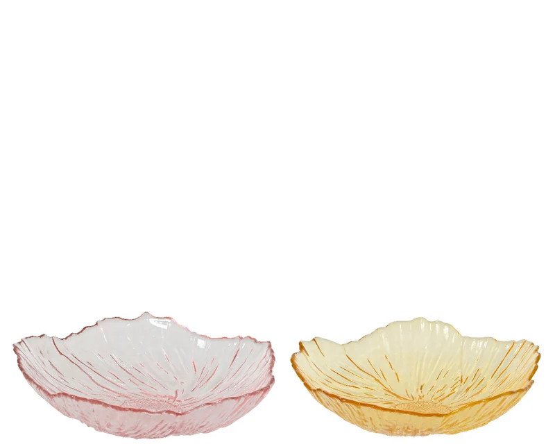 Frühstücksteller aus Glas, 2-farbig sortiert, Ø 20 cm, H 6 cm