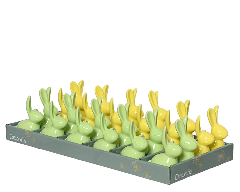 Porzellan-Kaninchen 4-teiliges Springmix-Set 5x8x12cm