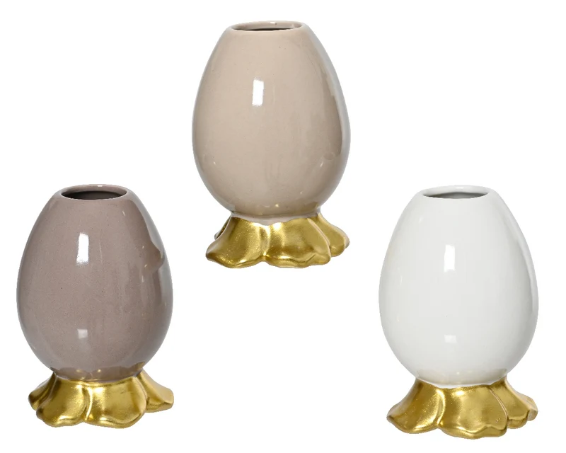 Einblumen-Vase aus Porzellan, graumeliert, 3 Farben sortiert, D8,5 H12cm
