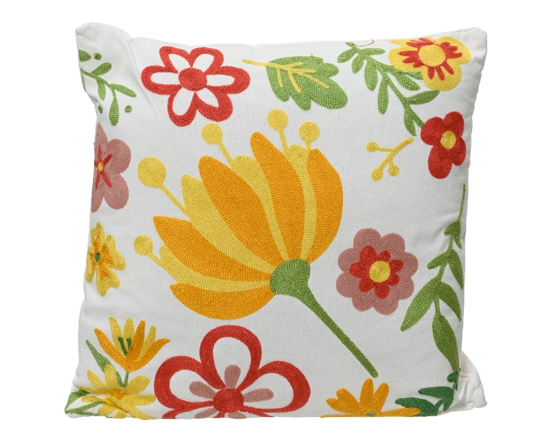 Kissen Polyester-Baumwolle weiß/farbig 43x43x2,5cm