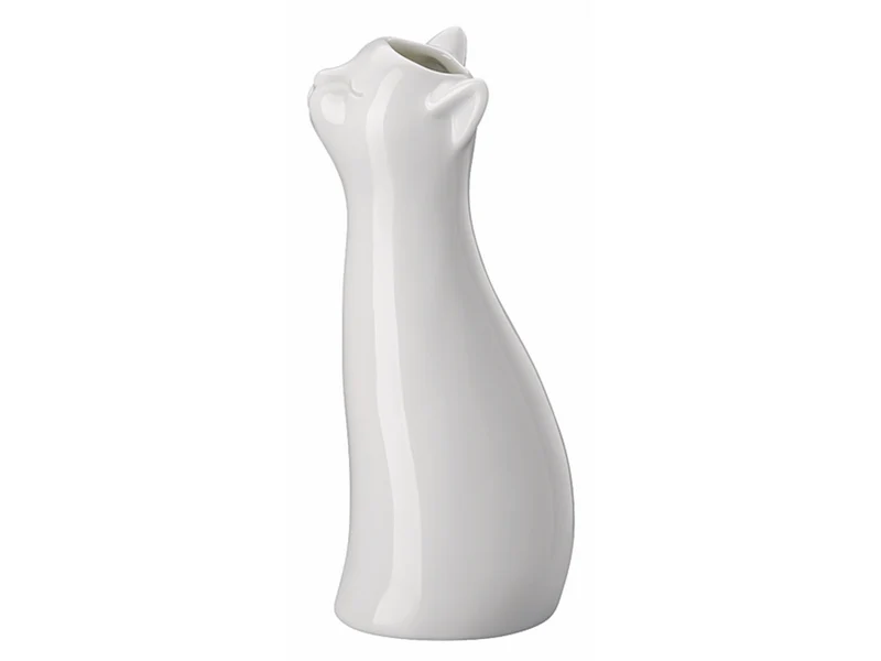 Hutschenreuther Katzen-Vase Weiss Vase 14 cm