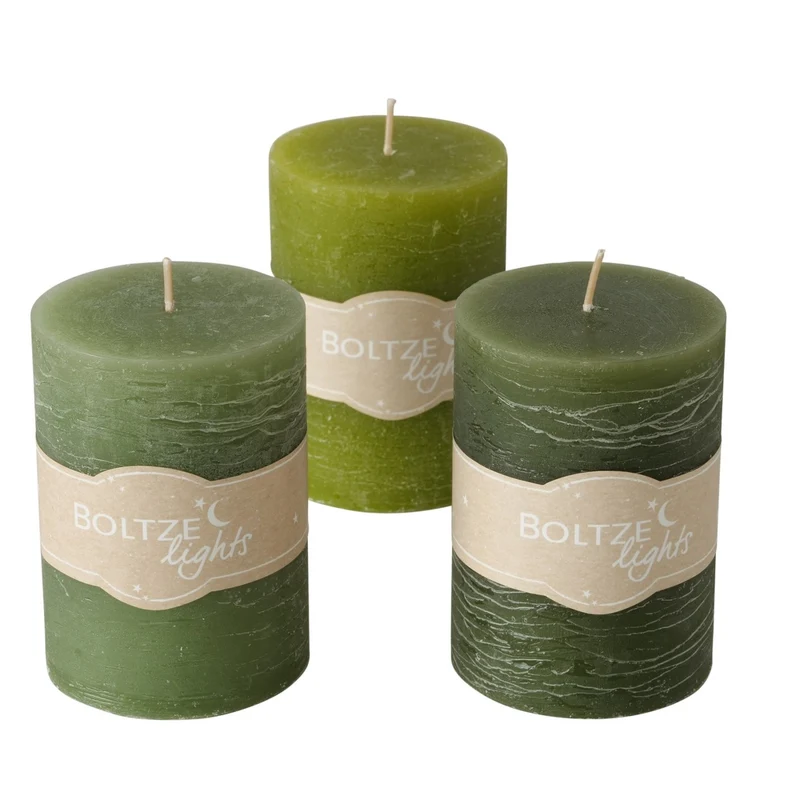 Boltze Basic Stumpenkerze sortiert grün 10cm (1 Stück)