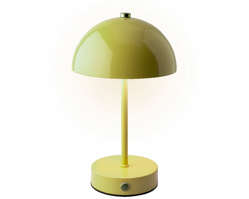 LED-Akku-Lampe, Metall, Innenbereich, grün/warmweiß, Ø 15 cm, H 25 cm