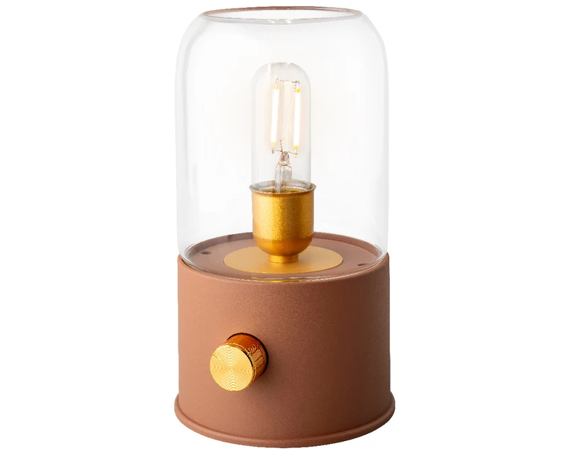 LED-Akku-Campinglampe, Terrakotta-Kunststoff, Innendurchmesser 11 cm x H 20 cm