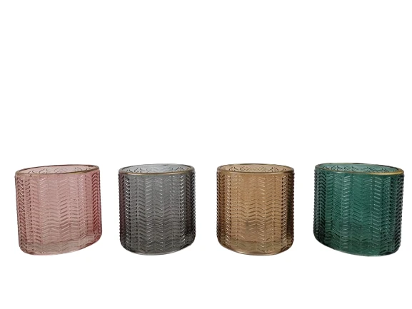 Teelichthalter "Monaco" aus Glas, Ø 7 cm, H 7 cm, 4er-Set