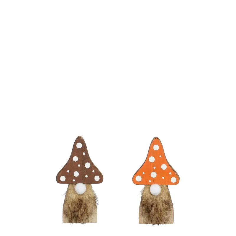 Pilz Zwerg braun orange 2 sortiert FSC Mix - l4.5xb8xh2cm
