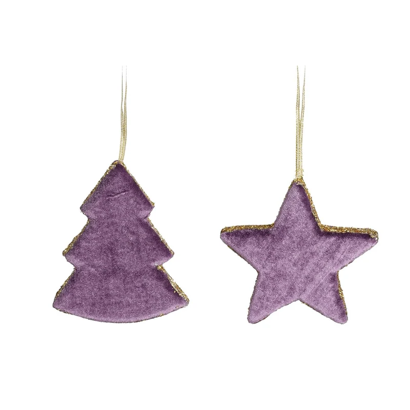 Ornament Stern Baum lila 2 sortiert - l12.5xw10.5xh2cm