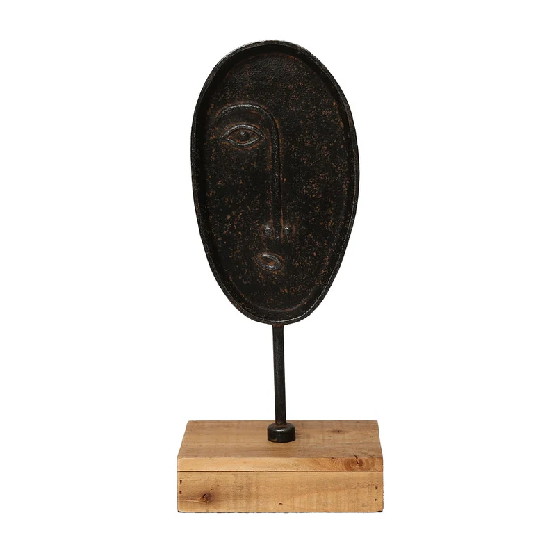 Tisch Deko Holz 32x8x39cm Dunkelbraun
