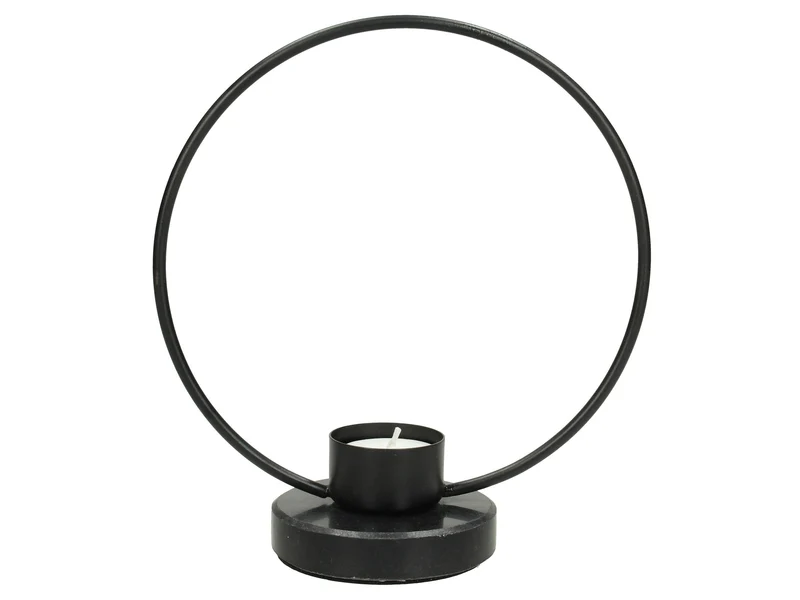 Kerzenhalter Metall Schwarz 18x8x20cm