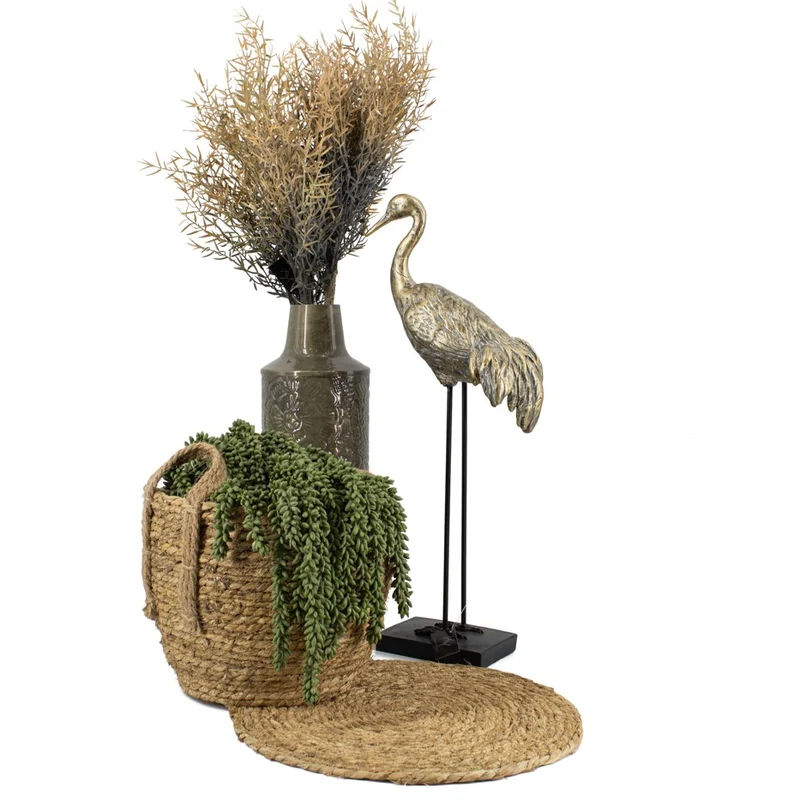 Metallvase olive 6,5x14x41cm
