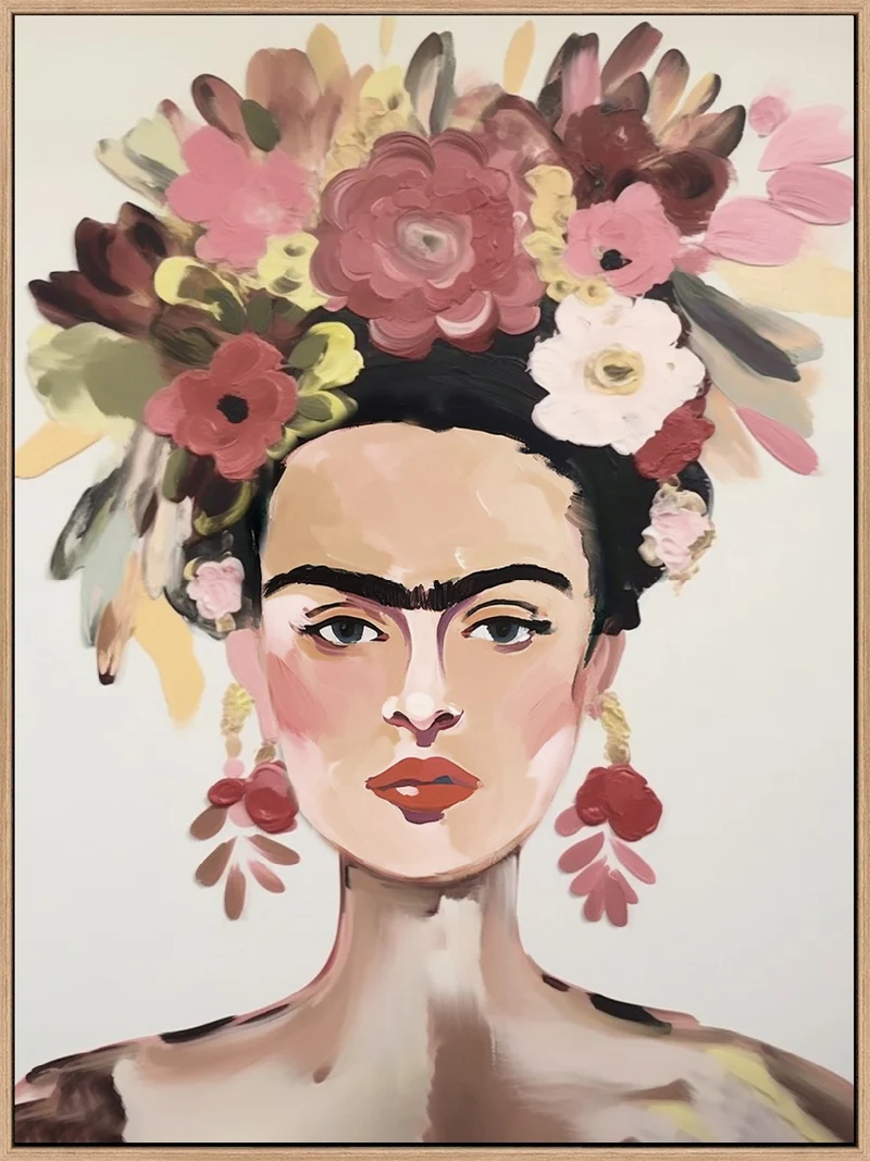 Gemälde Frida Kahlo, Pastell, 70x105cm