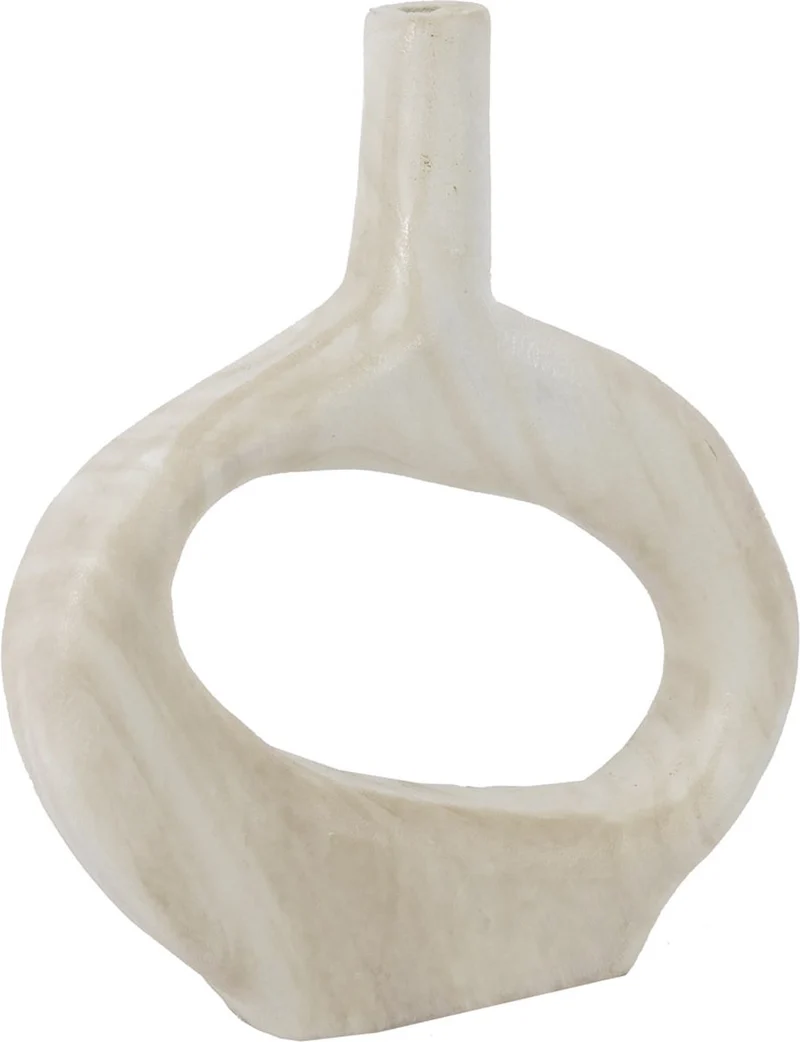 Holz-Donut-Vase weiß 24x6x27cm