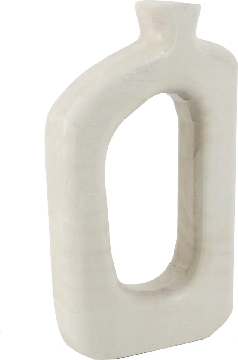 Holz-Donut-Vase weiß 18x6x31cm