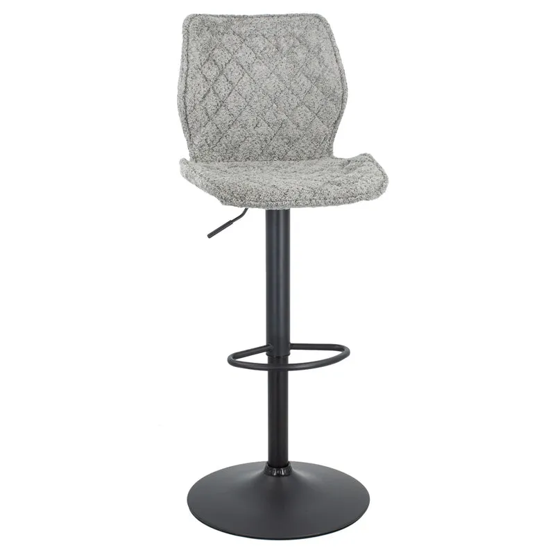 Barhocker Coco aus Teddy-Stoff, grau, 58x46x43cm
