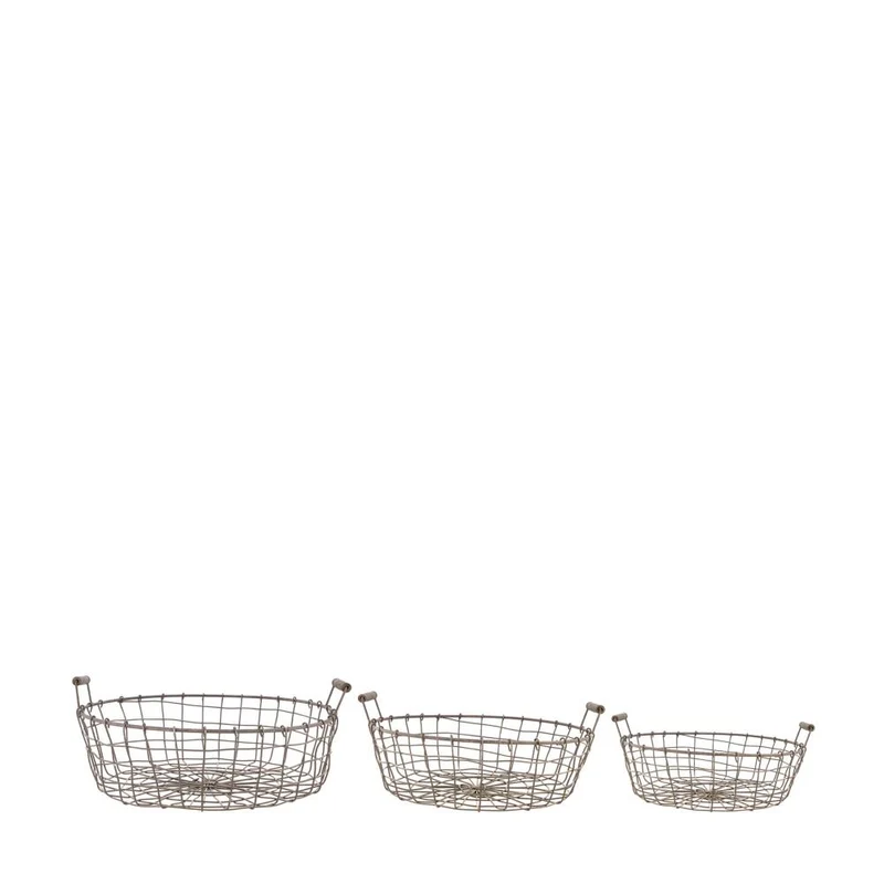 Eisenkorb rund 39x17 S/3 Grau