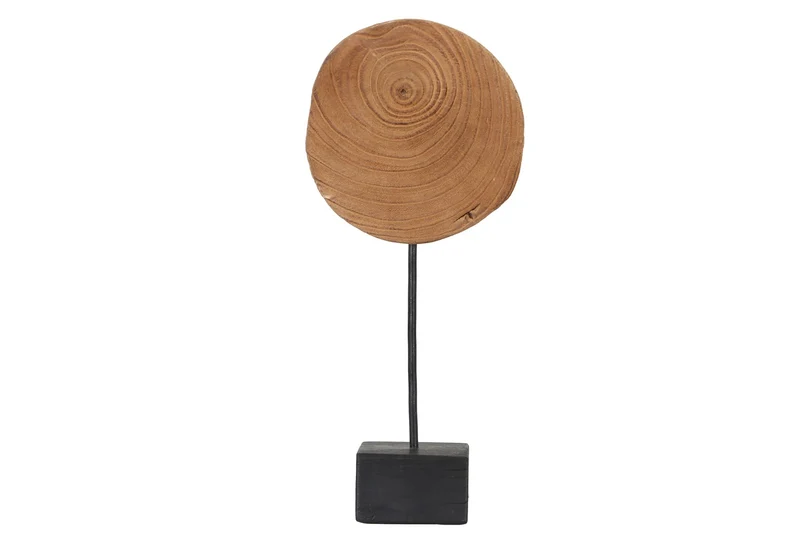 Slice on foot Paulownia 18x8x38cm Braun/Schwarz
