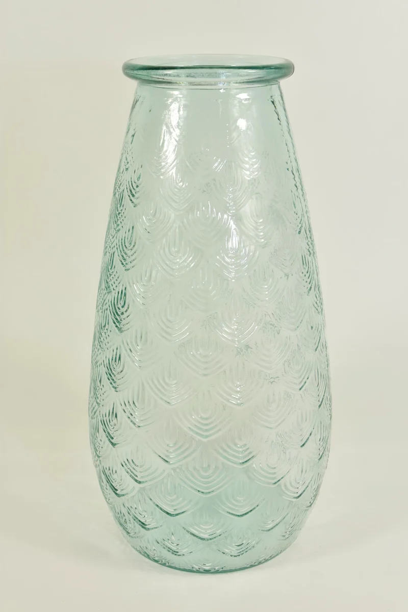 Vase Palm aus klarem Recyclingglas D17 H34cm