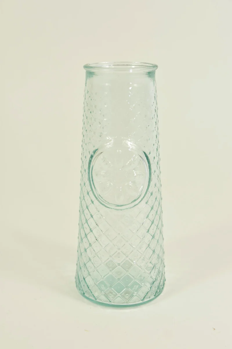 Flasche Mandala, klares Recyclingglas, D6,5 H16cm