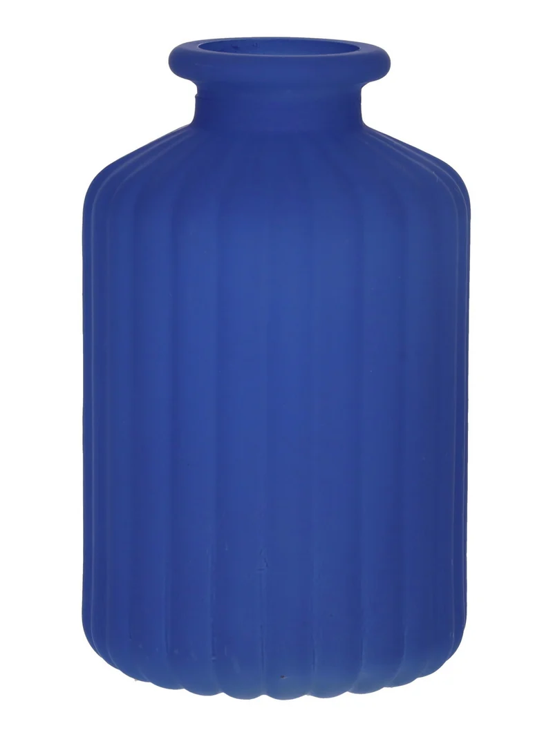Glasflasche Caro, Linien d3,5/6,2 x h10, kobaltblau matt.
