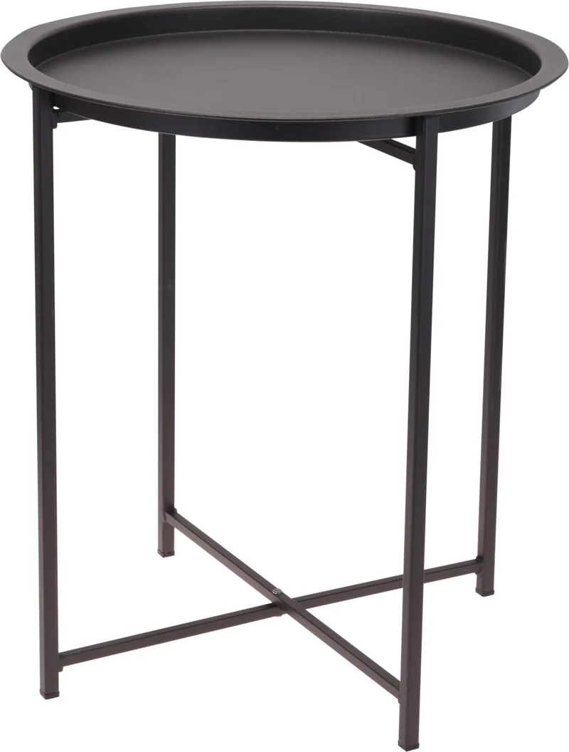 Tisch „Barrie“ rund, Ø 46 cm, H 52 cm, matt schwarz, Metall