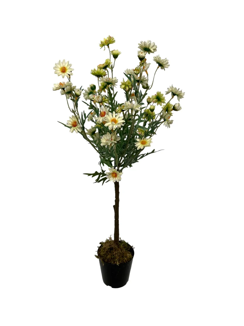 Margerite am Stamm 70 cm cremefarben/grün