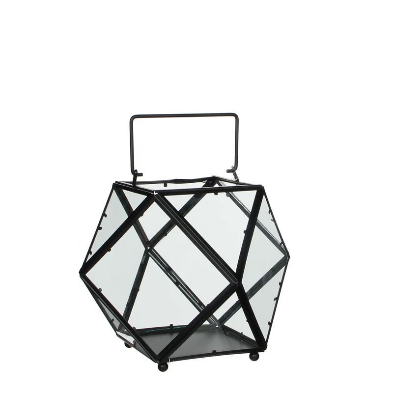 Lois Laterne schwarz - l30xb30xh24cm