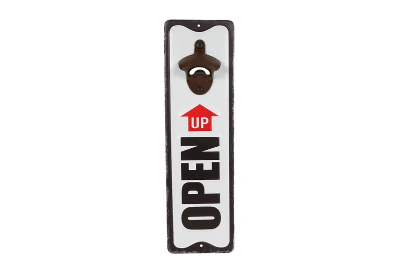 Bieröffner "Open Up" schwarz/weiss Metall 10.5x36x3.5cm