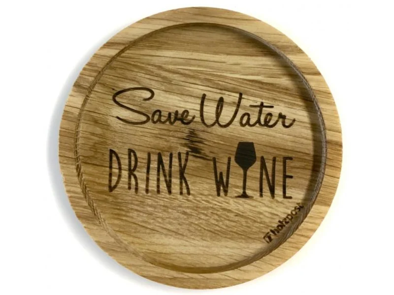 holzpost Untersetzer Save Water Eiche 11,2cm