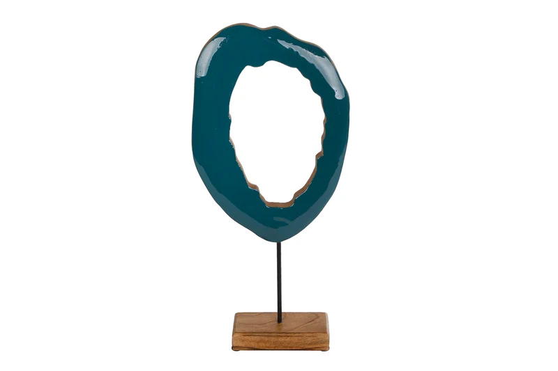 Skulptur "Kunst" Stein blau Mango 38x17x5cm