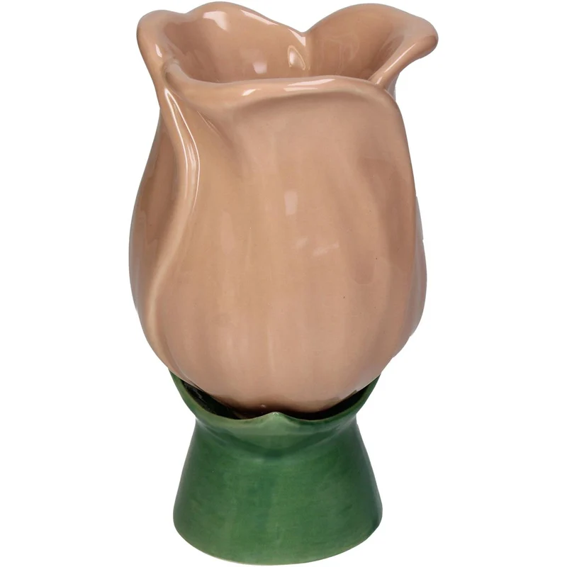 Vase Tulpe Feines Steingut Pfirsich 9.5x9.5x17cm