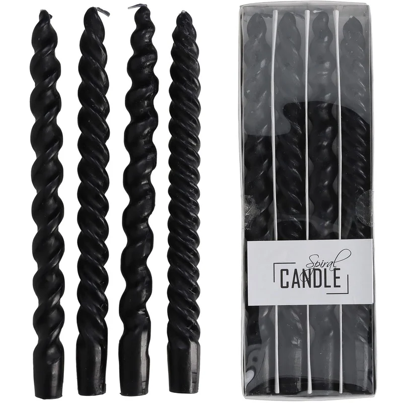 Drip Dinner Kerze Spirale Wachs Schwarz 10.2x2.7x31cm BOX/4