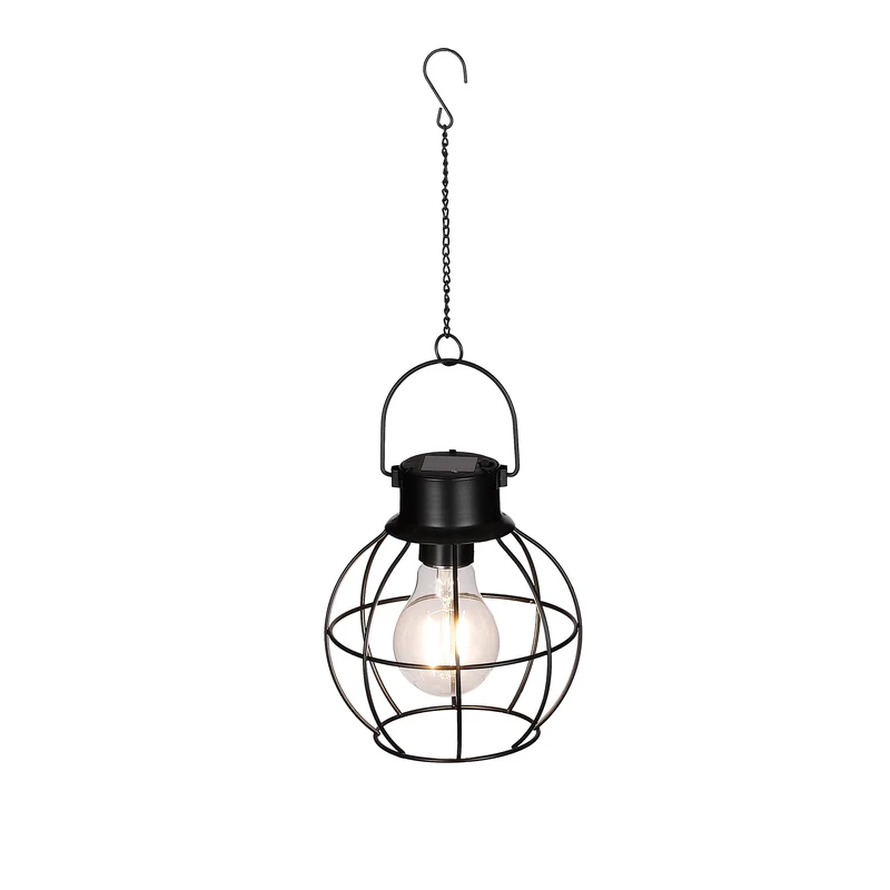 Gartenfackel schwarz solar warm weiß 12 led - h46xd7,5cm