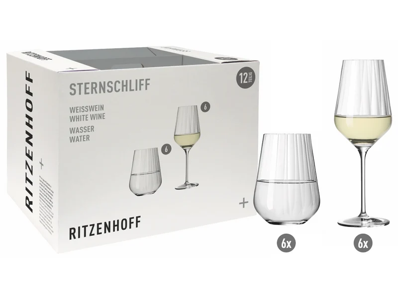RITZENHOFF Sternschliff Weisswein/ Wasserglas Set H22 #1