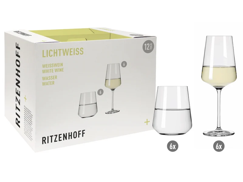 RITZENHOFF Lichtweiß Julie Weisswein/ Wasserglas Set (N. Niggemeier) F22 #1