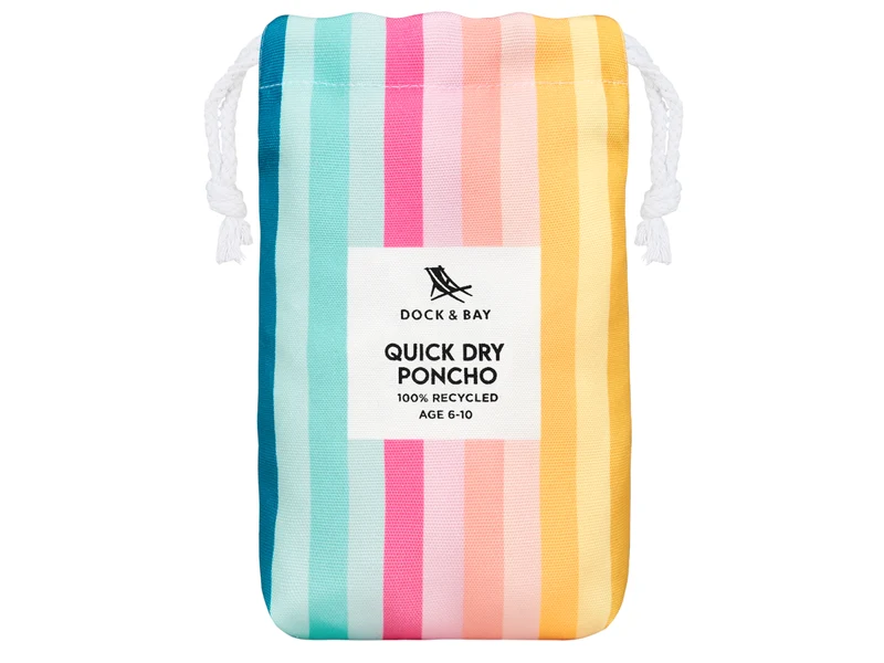 Dock & Bay Kinder-Badeponcho Coastal Candy 66x49cm