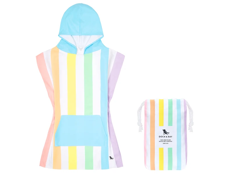 Dock & Bay Kinder-Badeponcho Unicorn Waves 75x55cm