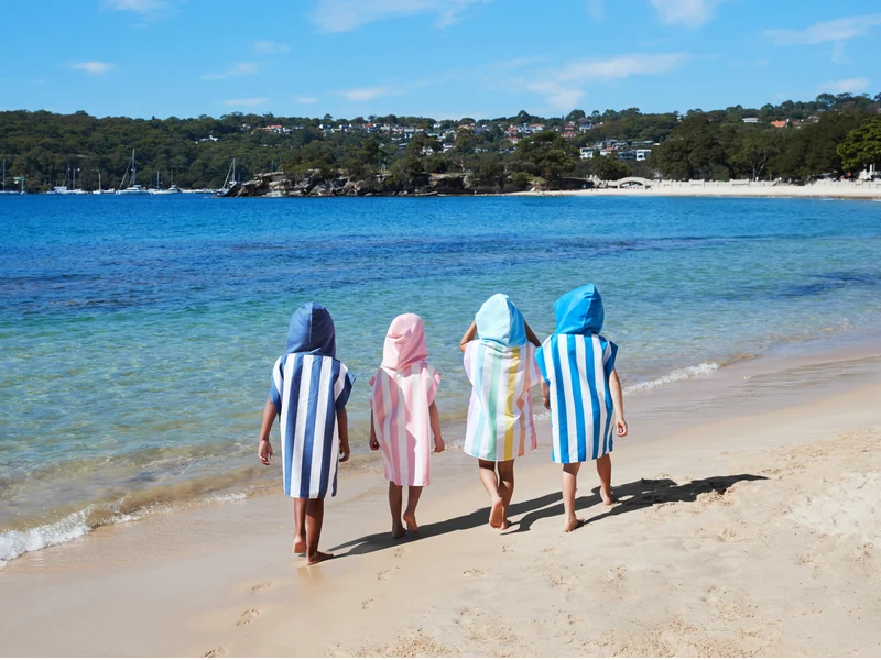 Dock & Bay Kinder-Badeponcho Whitsunday Blue 66x49cm
