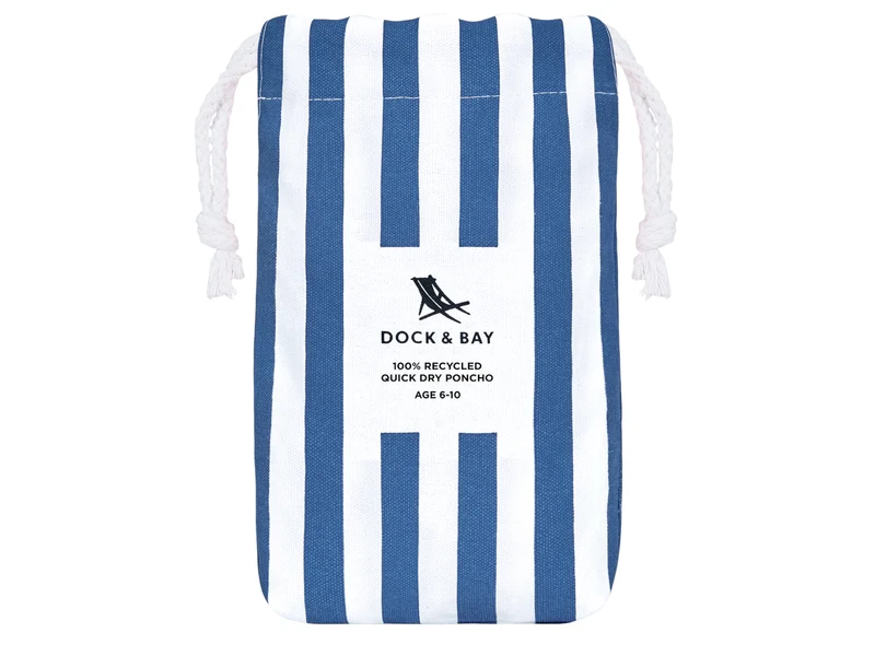 Dock & Bay Kinder-Badeponcho Whitsunday Blue 75x55cm