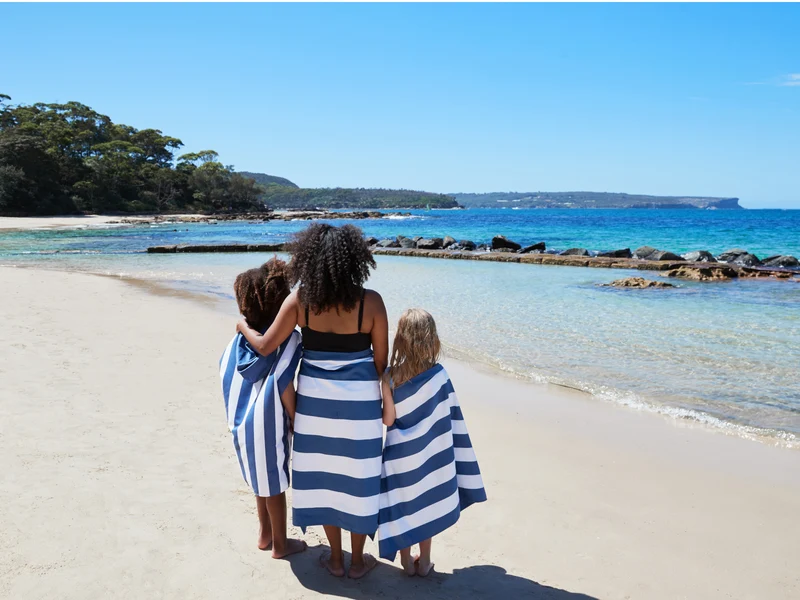 Dock & Bay Kinder-Badeponcho Whitsunday Blue 75x55cm