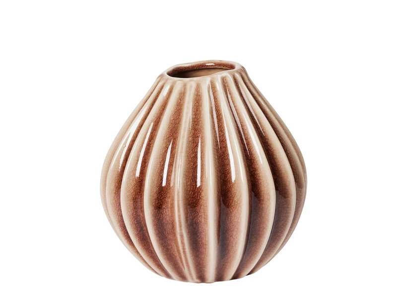 Broste Copenhagen Wide Vase Fawn braun S 15cm