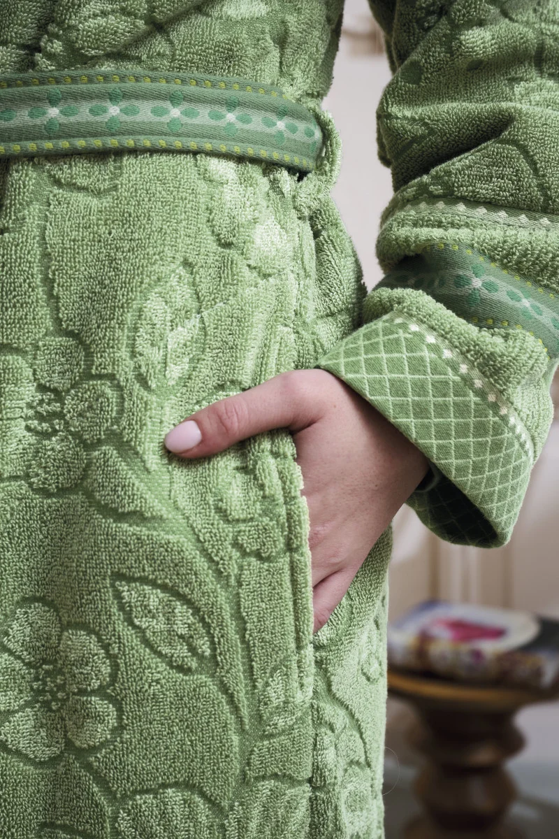 Pip Studio Jasmin Jacquard Bademantel grün XXL (1 Stück)