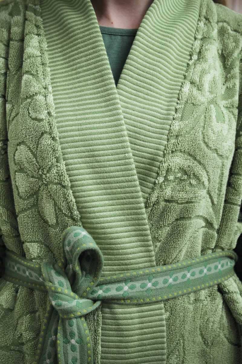Pip Studio Jasmin Jacquard Bademantel grün S (1 Stück)