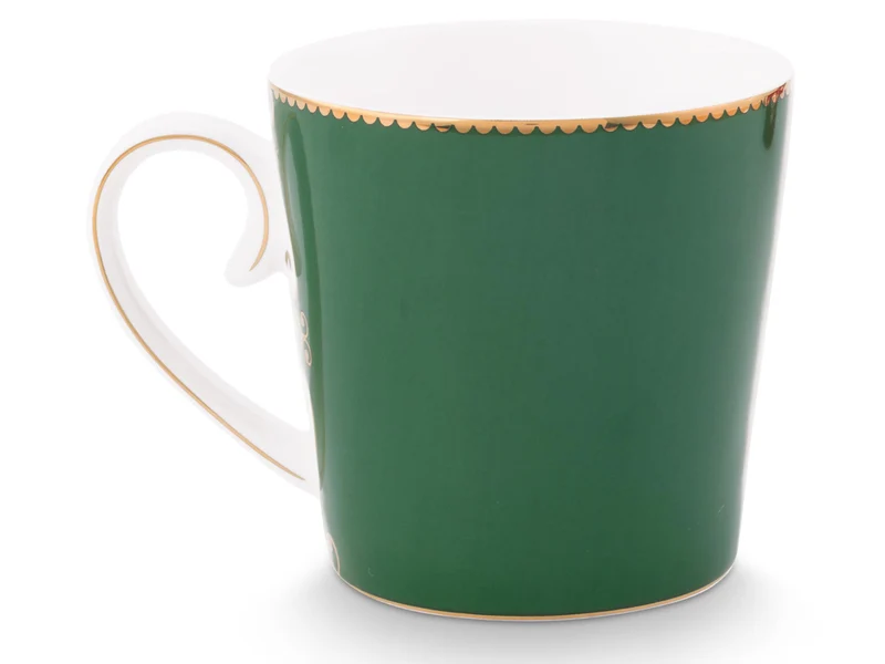 PIP STUDIO Love Birds Medaillon Hirsch Tasse dunkelgrün 0,3l