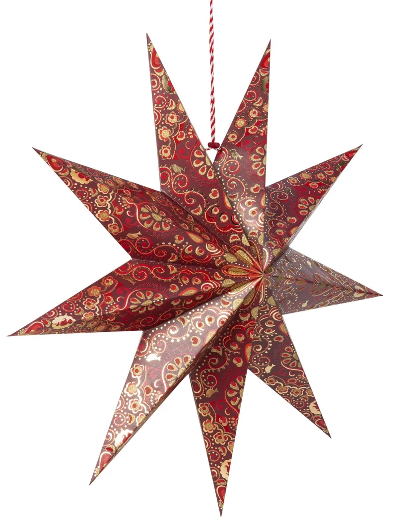 PIP STUDIO Christmas Overall Print Weihnachtsstern dunkelrot 110cm