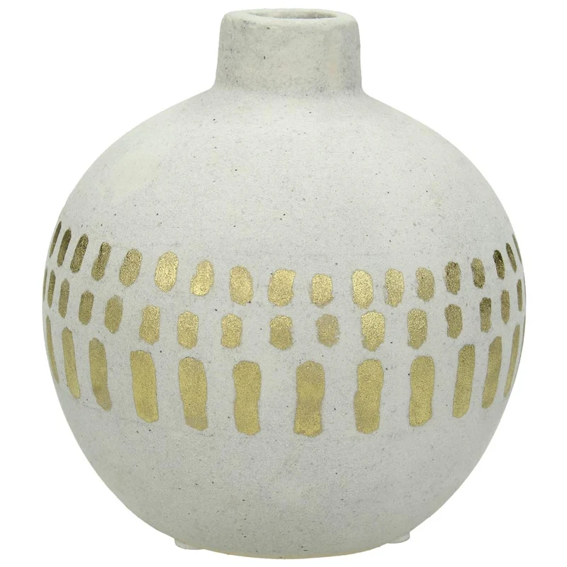 Kerzenständer Feines Steingut Beige 12,5x12,5x13,5cm